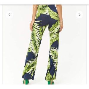 Leaf print pants